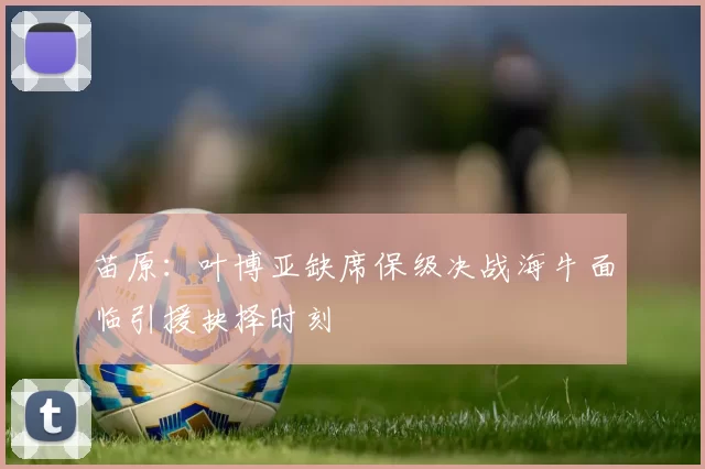 苗原：叶博亚缺席保级决战海牛面临引援抉择时刻